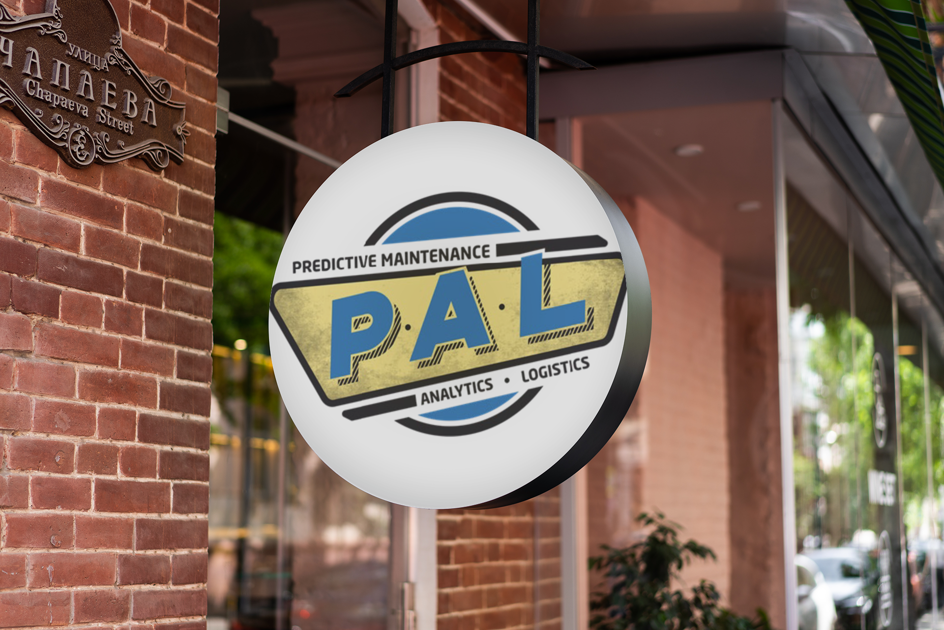 Predictive Maintenance Analytic Logistics P.A.L. logo on a sign.